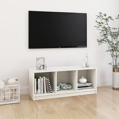Tv-meubel 104x33x41 cm massief grenenhout wit Tv-meubel 104x33x41 cm massief grenenhout wit