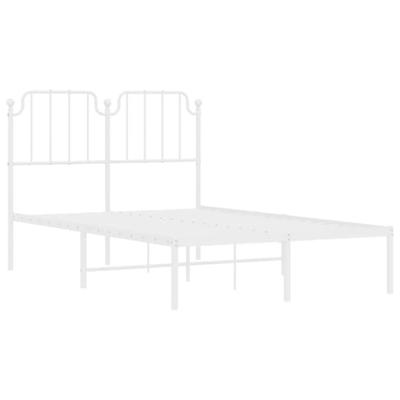 Bedframe met hoofdbord metaal wit 120x200 cm