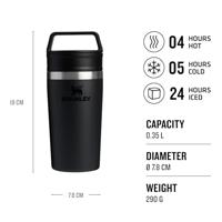 Stanley The Café-To-Go Travel Mug .35L / 12oz Drinkbeker Black 350ML - thumbnail