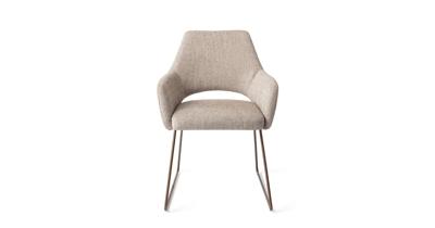 Jesper Home Eetkamerstoel 'Yanai' Slide Rose Gold, kleur Biscuit Beach