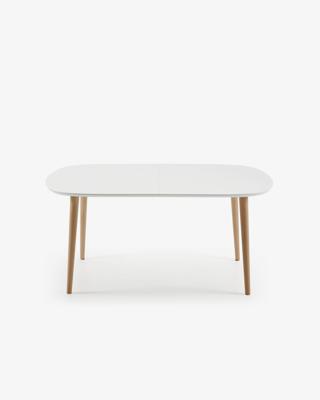 Kave Home Oqui eettafel uitschuifbaar 160/260x100 cm Wit