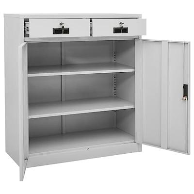 VidaXL Kantoorkast 90x40x102 cm staal lichtgrijs