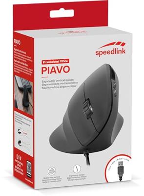 Speedlink Piavo Ergonomic Vertical USB Mouse - Rubber Black