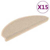 VidaXL Trapmatten zelfklevend 15 st sisal-look 65x21x4 cm berber - thumbnail