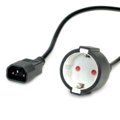 VALUE stroomkabel, C14 connector naar CEE7/3 female, max 10A (2300W), for UPS only, zwart, 0,3 m VALUE stroomkabel, C14 connector naar CEE7/3 female, max 10A (2300W), for UPS only, zwart, 0,3 m