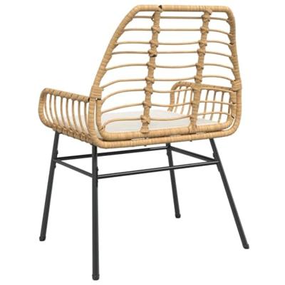 Tuinstoelen 2 st met kussens poly rattan bruin - thumbnail