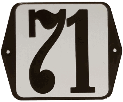 Huisnummer naambordje standaard 15x12 cm nummer 71 - Warentuin mix