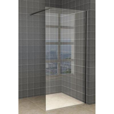 Wiesbaden Slim inloopdouche 50x200cm met 8mm helder glas met zwart profiel en stabilisatiestang sw203904/sw203911 Wiesbaden Slim inloopdouche 50x200cm met 8mm helder glas met zwart profiel en stabilisatiestang sw203904/sw203911