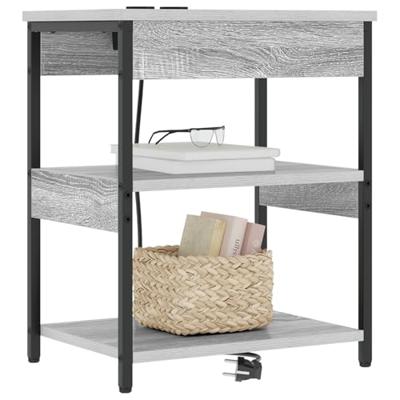 Nachtkastje Grijs sonoma Bewerkt hout