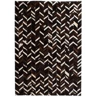 vidaXL Vloerkleed chevron patchwork 120x170 cm echt leer zwart/wit - thumbnail