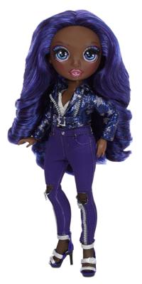 Rainbow High Krystal Bailey – indigo (donkerblauw-paarse) modepop met 2 complete mix & match-outfits en accessoires