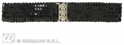 Riem pailletten zwart
