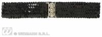 Riem pailletten zwart - thumbnail