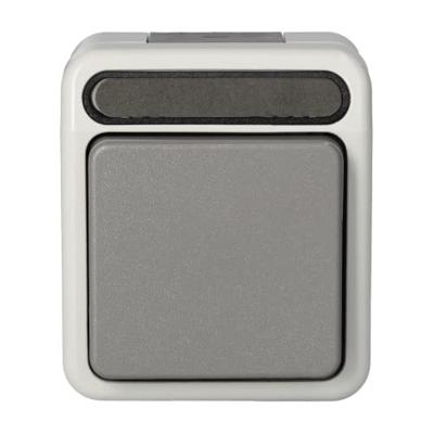 Merten 4074993 AquaStar Compleet Knop spatwaterdicht Lichtgrijs 1 stuks 1 stuk(s)