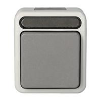 Merten 4074993 AquaStar Compleet Knop spatwaterdicht Lichtgrijs 1 stuks 1 stuk(s) - thumbnail