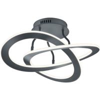 LED Plafondlamp - Plafondverlichting - Trion Oaky - 40W - Warm Wit 3000K - Dimbaar - Rond - Mat Antraciet - Aluminium - thumbnail