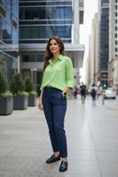 Zip73 Blouse Cut-out W25/200/05/305 Blouse 305 Metallic Mint - thumbnail