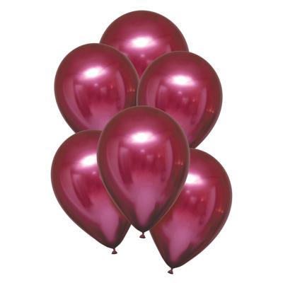 Chrome Ballonnen Granaatappel Rood Luxe - 6 Stuks