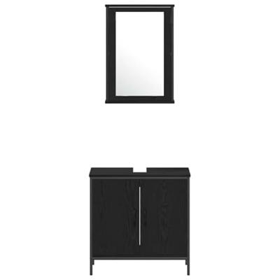 3-delige badkamermeubelset zwart eiken fineer