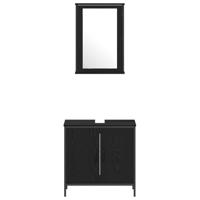 3-delige badkamermeubelset zwart eiken fineer - thumbnail