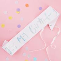 Pastel Roze Sjerp 'It's My Birthday' - thumbnail