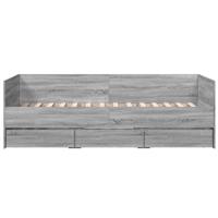 Slaapbank met lades zonder matras 90x200 cm grijs sonoma eiken - thumbnail