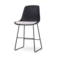 Nolon Nino-Liv Barkruk Zwart - Beige Kussen - Zwart Frame - 65cm - thumbnail