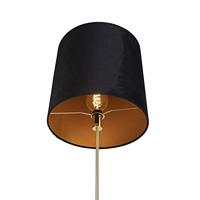 QAZQA Vloerlamp goud|messing met velours kap zwart 40|40 cm - Parte - thumbnail