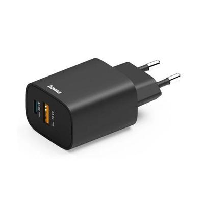 Hama Snellader 1x USB-A 1x USB-C PD 30W Zwart