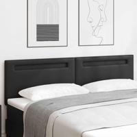 Hoofdbord met LED -striplichten Wandgemonteerd Zwart 180 cm PVC - thumbnail