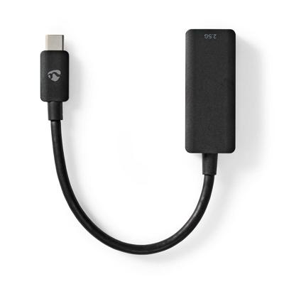 Nedis USB-netwerkadapter | USB 3.2 Gen 1 | 2.5 Gbps | USB-C Male | RJ45 Female | 0.20 m | Rond | Vernikkeld | Vertind-Koper | Zwart | Doos - Nedis USB-netwerkadapter | USB 3.2 Gen 1 | 2.5 Gbps | USB-C Male | RJ45 Female | 0.20 m | Rond | Vernikkeld | Vertind-Koper | Zwart | Doos -