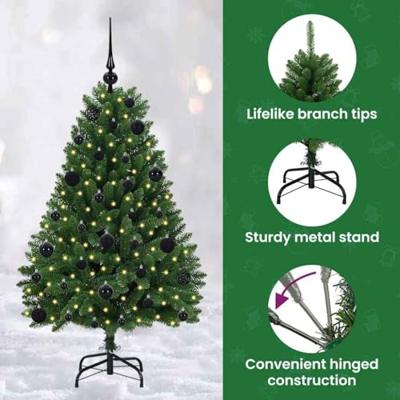 VidaXL Kunstkerstboom met 150 led groen 120 cm pvc en metaal