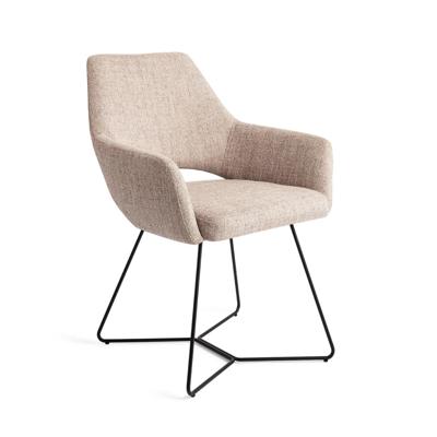 Jesper Home Eetkamerstoel 'Yanai' Beehive Black, kleur Biscuit Beach Jesper Home Eetkamerstoel 'Yanai' Beehive Black, kleur Biscuit Beach
