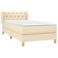Boxspring met matras stof crèmekleurig 90x200 cm - thumbnail