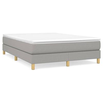 Boxspring met matras stof lichtgrijs 140x190 cm