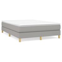 Boxspring met matras stof lichtgrijs 140x190 cm - thumbnail