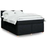 Boxspring met matras stof zwart 140x200 cm - thumbnail