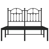Bedframe met hoofdbord metaal zwart 120x190 cm - thumbnail
