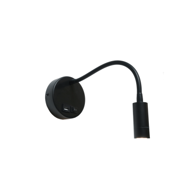 Artdelight Wandlamp Flex USB zwart
