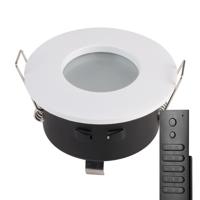 20x LED inbouwspots Barcelona - Wit - 5 Watt 400 lumen - 2700K warm wit - IP44 waterdicht - GU10 - Dimbaar - met dimmer en afstandsbediening - Voor badkamer - thumbnail
