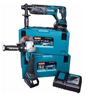 Makita dlx2153tj1 combiset - dga504 accu haakse slijper + dhr241 accu boorhamer - thumbnail
