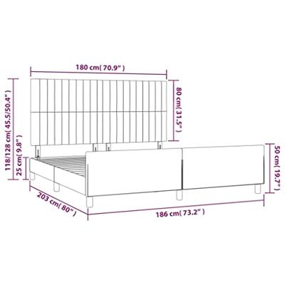 Bedframe met hoofdeinde fluweel roze 180x200 cm