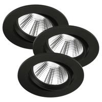 Inbouwspot zwart 3-Pack Nordlux &apos;Fremont&apos; LED 3x5,5W dimbaar 2700K - thumbnail