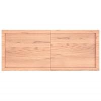 Wandschap 120x50x(2-6)cm behandeld massief eikenhout lichtbruin - thumbnail
