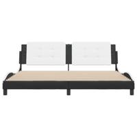 Bedframe zonder matras "Zadar" kunstleer zwart en wit 200x200 cm - thumbnail