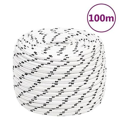 Boottouw gevlochten 12 mmx100 m polyester wit Boottouw gevlochten 12 mmx100 m polyester wit