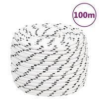 Boottouw gevlochten 12 mmx100 m polyester wit - thumbnail
