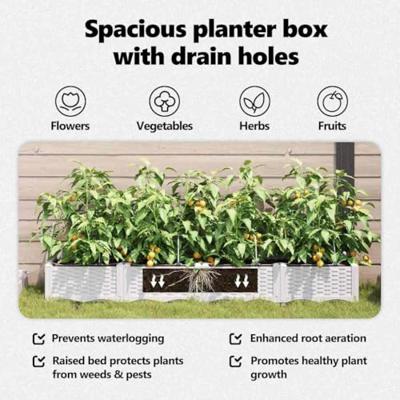 VidaXL Tuin bloempot 4 pcs wit staal