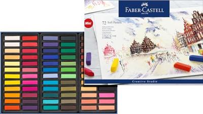 Faber Castell fc-128272 pastelkrijt halve lengte etui à 72 stuks Faber Castell fc-128272 pastelkrijt halve lengte etui à 72 stuks