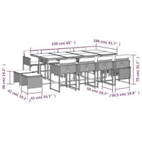 13-delige Tuinset met kussens poly rattan bruin - thumbnail